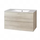 Aira, koupelnová skříňka s keramickym umyvadlem 101 cm, dub Kronberg (CN722)