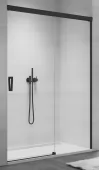 Sprchové dveře posuvné jednodílné 180 cm, pevný díl vpravo, černá matná/sklo (CAS2 D 180 06 07)