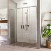 Sprchové dveře, Lima, čtyřdílné, zasunovací, 150x190 cm, chrom ALU, sklo Čiré (CK80453K)