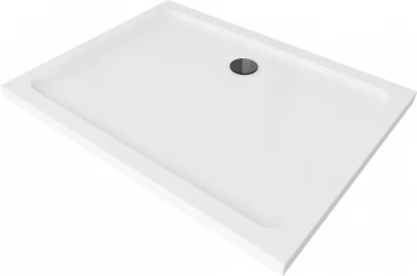 MEXEN/S - Flat sprchová vanička obdélníková slim 130 x 100, bílá + černý sifon 40101013B