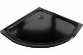 MEXEN/S - Flat sprchová vanička čtvrtkruhová slim 100 x 100, černá + černý sifon 41701010B