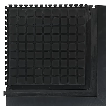 Černá podlahová protiúnavová protiskluzová rohož (roh) - 55 x 55 x 2 cm