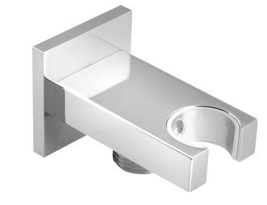 SAPHO - Držák sprchy hranatý, pevný, s vyústěním, chrom AQ591