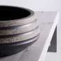 SAPHO - PRIORI keramické umyvadlo na desku, Ø 41cm, černá/kámen PI021