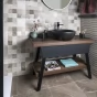 GSI - PURA keramické umyvadlo na desku, průměr 42cm, černá mat 885126