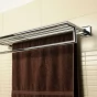 SAPHO - X-SQUARE polička na ručníky s hrazdou 650x110x215, chrom XQ601