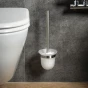 SAPHO - X-STEEL WC štětka závěsná, mléčné sklo, nerez mat XS301