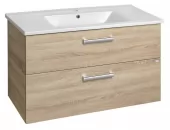 AQUALINE - VEGA umyvadlová skříňka 97x60x43,8cm, 2x zásuvka, dub platin VG903