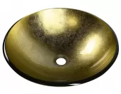 SAPHO - SHAY skleněné umyvadlo na desku Ø 42 cm, zlatá 2501-22
