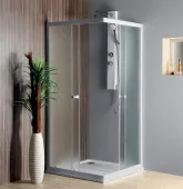 AQUALINE - ALAIN čtvercová sprchová zástěna 700x700 sklo Brick BTQ700