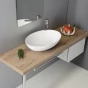 SAPHO - THIN umyvadlo na desku, Rockstone, 60x40 cm, bílá mat WN893