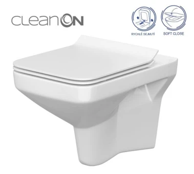 CERSANIT - SET 742 ZÁVĚSNÁ WC MÍSA COMO CLEANON SE SEDÁTKEM DUR ANTI SOFTCLOSE K701-102