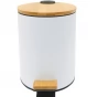 AQUALINE - BAMBUS odpadkový koš kulatý 3l, Soft Close, bílá mat BI006