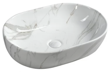 SAPHO - DALMA keramické umyvadlo na desku, 59x42 cm, carrara 417
