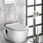 SAPHO - BRILLA CLEANWASH závěsná WC mísa s bidetovou sprškou, Rimless, 36,5x53cm, bílá 100612