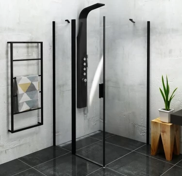 POLYSAN - ZOOM BLACK čtvercový sprchový kout 1000x1000 L/P varianta ZL1310BZL3210B