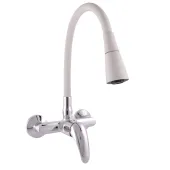 SÁZAVA - Umyvadlová/dřezová baterie s flexibilním ramínkem, chrom/šedá, 150 mm, SA002.5/13S (SA002.5/13S)