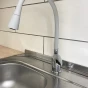 SÁZAVA - Dřezová baterie s flexibilním ramínkem, chrom/šedá, 1/2