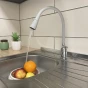 SÁZAVA - Dřezová baterie s flexibilním ramínkem, chrom/šedá, 1/2