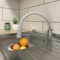 SÁZAVA - Dřezová baterie s flexibilním ramínkem, chrom/šedá, 1/2