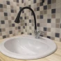 SÁZAVA - Dřezová baterie s flexibilním ramínkem, chrom/černá, 1/2