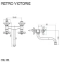 Mereo Dřezová nástěnná baterie, Retro Viktorie, 150 mm, s ramínkem trubkovým ø 18 mm - 200 mm (CBL301)