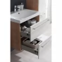 Bino, koupelnová skříňka s umyvadlem z litého mramoru 61 cm, bílá/dub (CN670M)