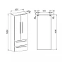 Bino, koupelnová skříňka vysoká, dvojitá 163 cm, bílá (CN669)