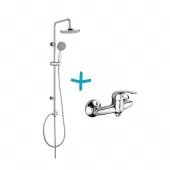 Sprchová souprava Lila-plastová hlavová sprcha a třípolohová ruční sprcha vč. sprch. baterie 100 mm (CBEE609A)