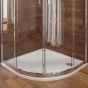 Čtvrtkruhová sprchová vanička, 100x100x3 cm, R550, bez nožiček, litý mramor (CV75M)