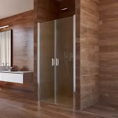 Sprchové dveře, Lima, dvoukřídlé, lítací, 80x190 cm, chrom ALU, sklo Point (CK80512K)