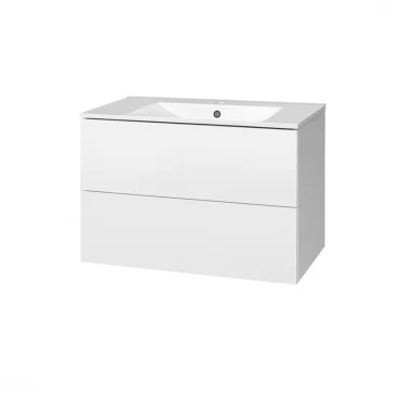 Aira, koupelnová skříňka s keramickym umyvadlem 81 cm, bílá (CN711)