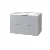 Aira, koupelnová skříňka s keramickým umyvadlem 81 cm, šedá (CN731)