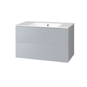 Aira, koupelnová skříňka s keramickym umyvadlem 101 cm, šedá (CN732)