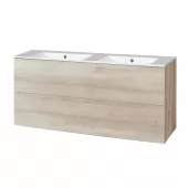 Aira, koupelnová skříňka s keramickým umyvadlem 121 cm, dub (CN723)