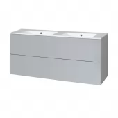 Aira, koupelnová skříňka s keramickým umyvadlem 121 cm, šedá (CN733)