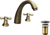 MORAVA RETRO - Umyvadlová baterie s výpustí, Stará mosaz (Bronz), 1/2