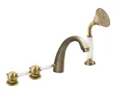 LABE - Vanová baterie 4-otvorová, Stará mosaz (Bronz), 1/2