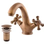MORAVA RETRO - Umyvadlová baterie s výpustí, Stará mosaz (Bronz), 1/2