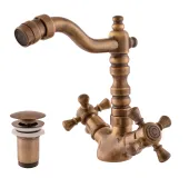MORAVA RETRO - Bidetová baterie s výpustí, Stará mosaz (Bronz), 1/2