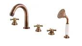 MORAVA RETRO - Vanová baterie 5-otvorová, Stará mosaz (Bronz), 1/2