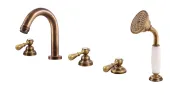 MORAVA RETRO - Vanová baterie 5-otvorová, Stará mosaz (Bronz), 1/2
