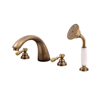 MORAVA RETRO - Vanová baterie 4-otvorová, Stará mosaz (Bronz), 1/2