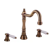 MORAVA RETRO - Umyvadlová baterie s výpustí, Stará mosaz (Bronz), 1/2