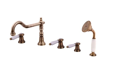 MORAVA RETRO - Vanová baterie 5-otvorová, Stará mosaz (Bronz), 1/2