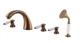 MORAVA RETRO - Vanová baterie 5-otvorová, Stará mosaz (Bronz), 1/2