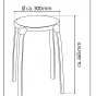 Stolička do koupelny, bílá, nosnost 100 KG, v. 46,5 cm, pr. 30 cm (A1050101)