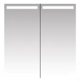 Zrcadlová skříňka s LED osvětlením ve dvířkách, korpus bílý, 70×14×72 cm (D ZS 70 01)