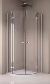 Sprchový kout čtvrtkruhový 100×100 cm s dvoukřídlými dveřmi, aluchrom/sklo (ANR55 1000 50 07)