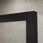 Jednokřídlé dveře 90 cm s pevnou stěnou v rovině, pravé, černá matná/sklo (AN13 D 0900 06 07)